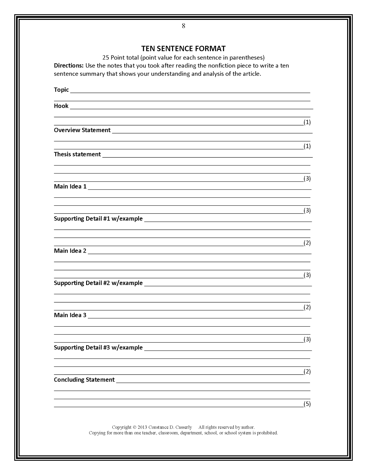 Summary essay guidelines